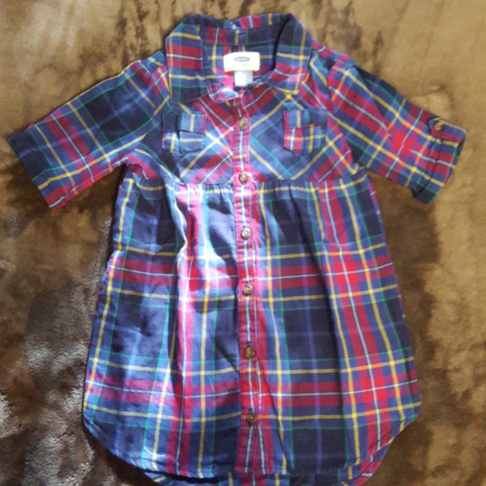 Plaid Button Down Tunic